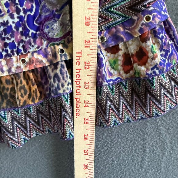 Alberto Makali Embroidered Mesh Eclectic Hippie Art Shirt Top Women's PM Multico - Picture 16 of 16